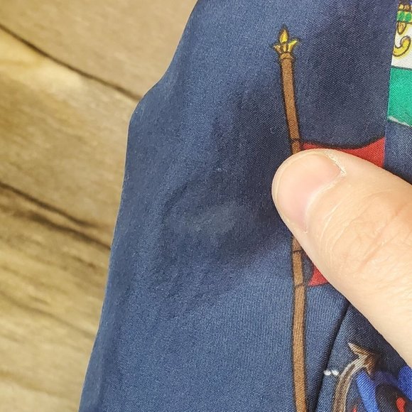 Vintage 90s Navy Blue Silk Womens Bomber Jacket S/M Flags Nautical Yacht - Picture 8 of 10